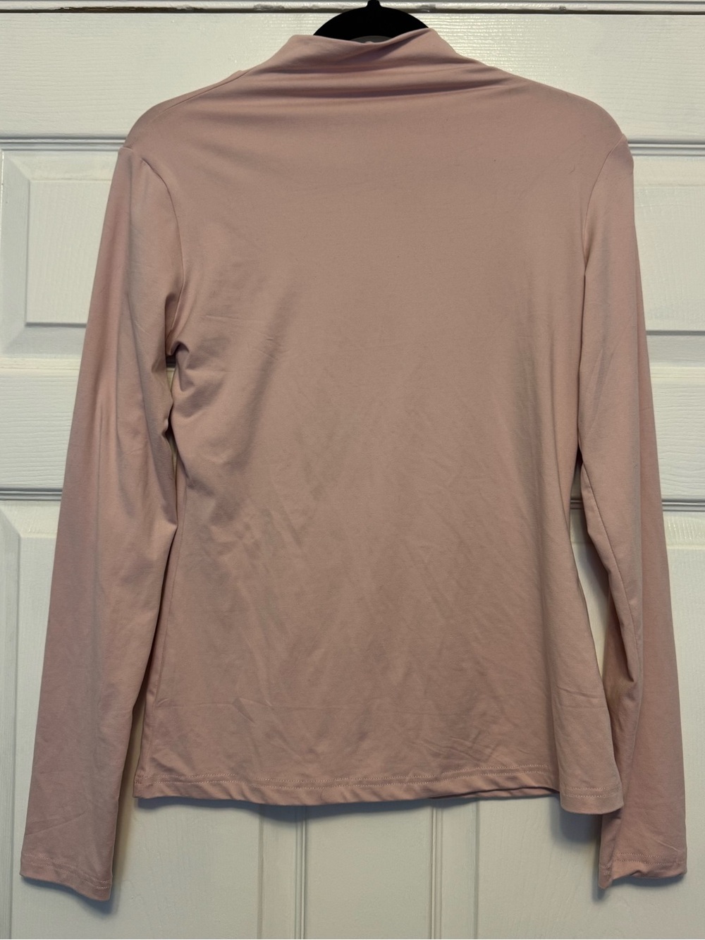 Women's Long Sleeve Mock Neck Top in Blush Pink